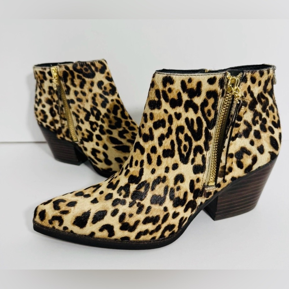 Sam Edelman-'Walden', Leopard Print, Cow Hair, Boho, Western, Ankle, Boots. Sz-6